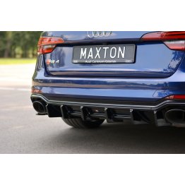 Накладка сплиттер на задний бампер на Audi RS4 B9 Avant